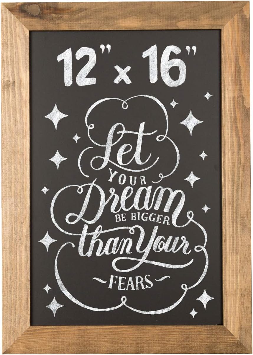 Rustic Wooden Magnetic Kitchen Chalkboard Sign 12x16 Inch Brown