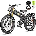 ANIIOKI 5600W Dual Motor Electric Bike for Adults,46MPH with 60V 70/80AH Battery Ebikes,Fat Tire All Terrain Electric Bike, Full Suspension E Bike, 7-Speed Gear Electric Bicycle