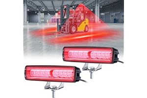 ETZONE Forklift Safety Light with Red Side Warning Zone,30W LED Pedestrian Warning Light with Adjustable Mounting Bracket for Warehouse and Industrial Use, Enhances Workplace Safety,DC 10-110V