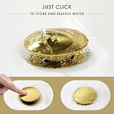 Peppermint Brushed Gold Pop Up Slotted Basin Waste with Overflow view 2