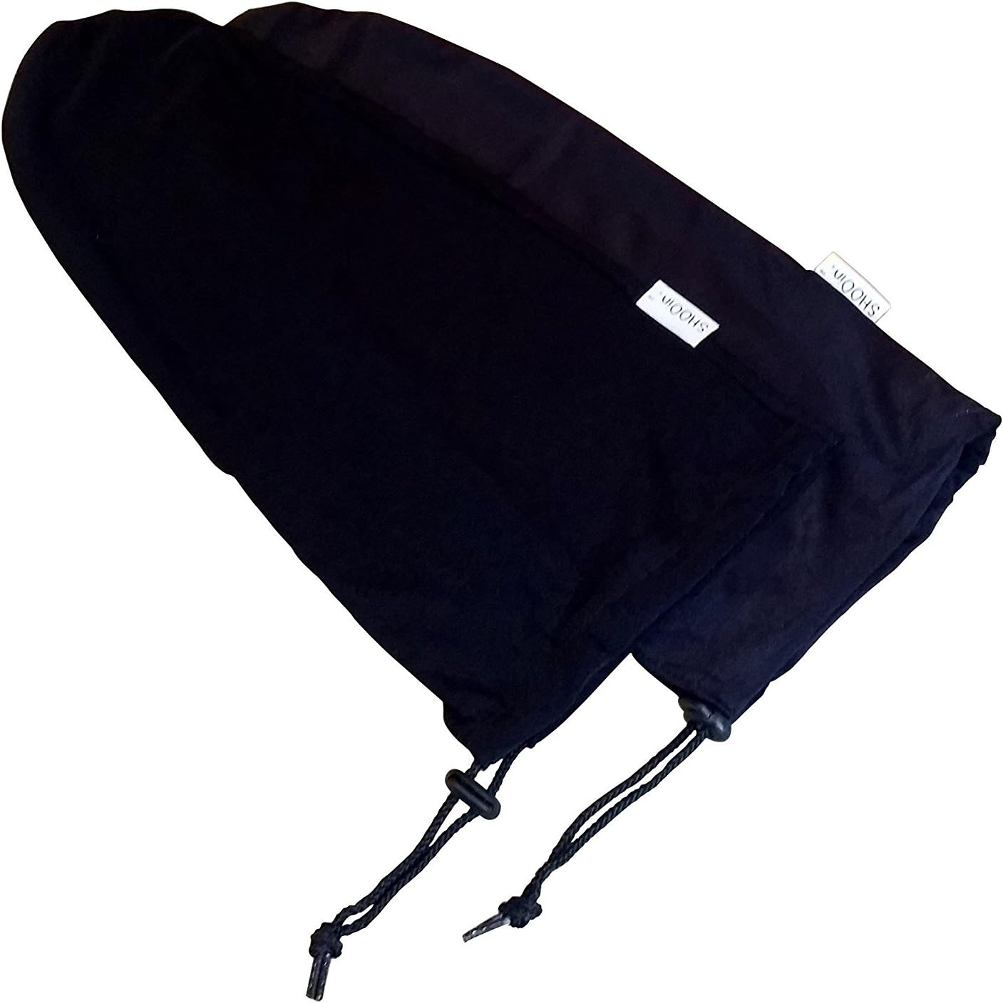 Shooin EZ-Pack Expandable Travel Shoe Bags with Locking Drawstring (2pack, black)