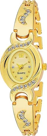 Quartz Movement Analogue Gold Dial Women's Watch