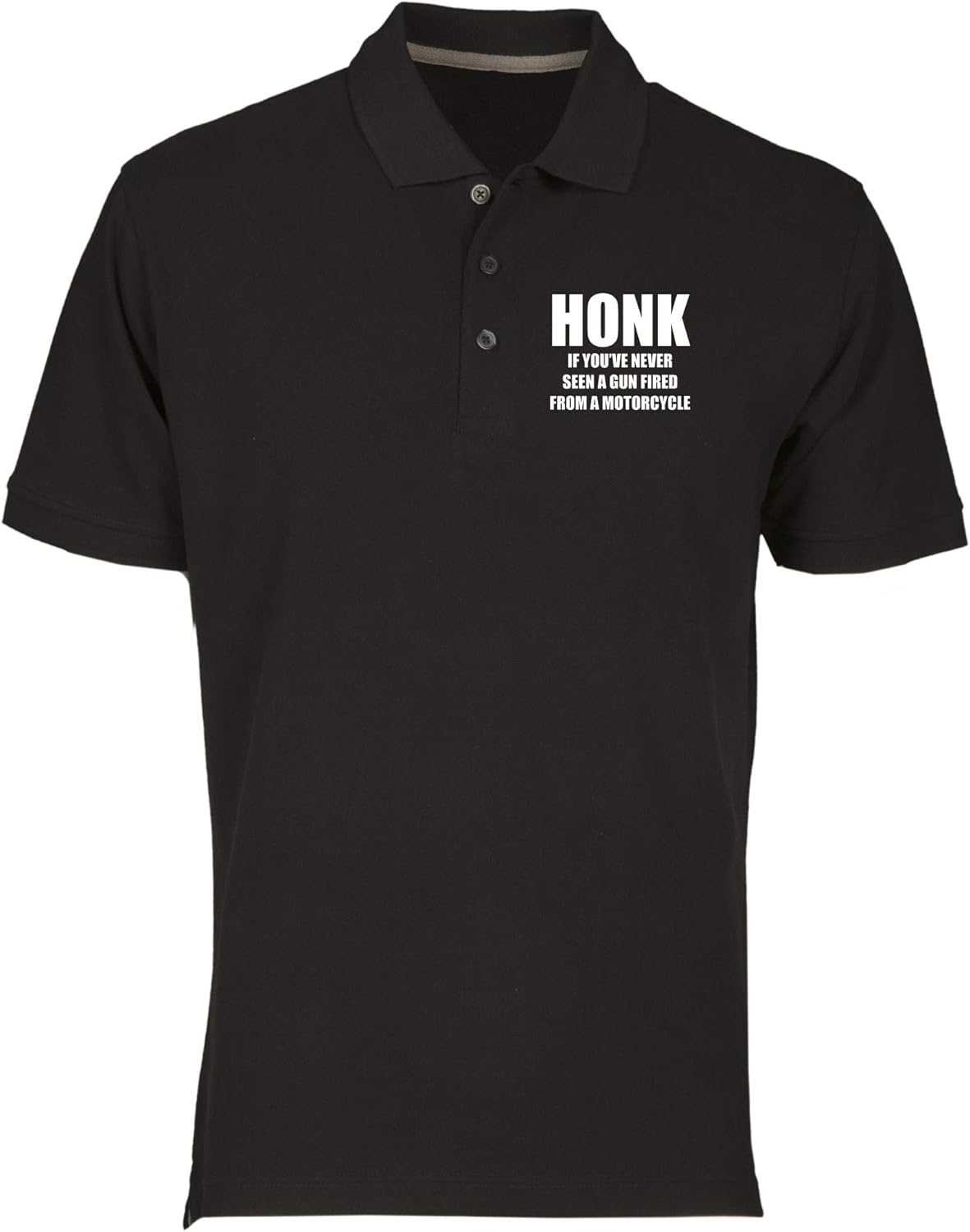 TShirtshock Polo for Man Black FUN3490 Shot a Gun from Motorcycle