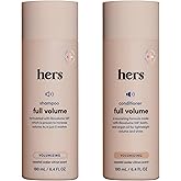 hers Full Volume Shampoo & Conditioner Set - Biovolume 128 & Biotin Formula - Volumizing, Shine-Boosting Hair Care - Paraben-Free - Coastal Cedar Citron Scent - 6.4 Fl Oz, 2 Count