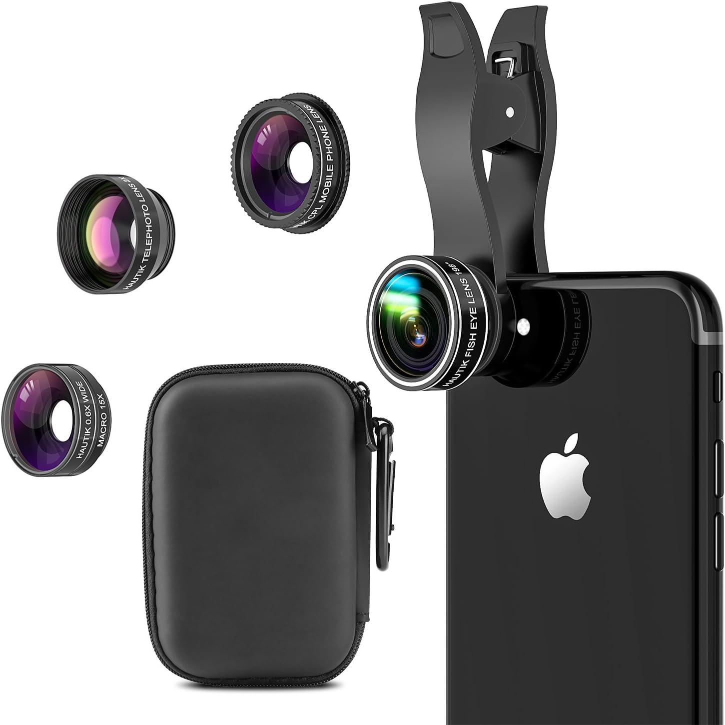 5 in 1 Phone Lens Kit, HAUTIK Universal Clip Cell Phone Camera Lens