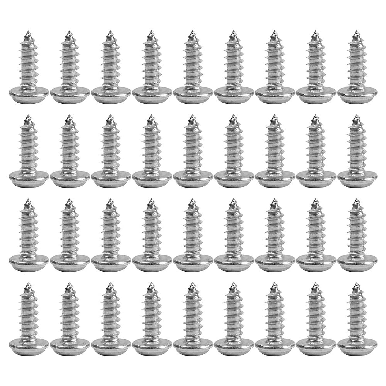 YPLonon Self Tapping Screw 100PCS 2x6mm Phillips Pan Head Screws Small Pozi Truss Head Screws Sturdy 304 Stainless Steel Screw Fasteners for Wood Glass DIY Crafting - Silver