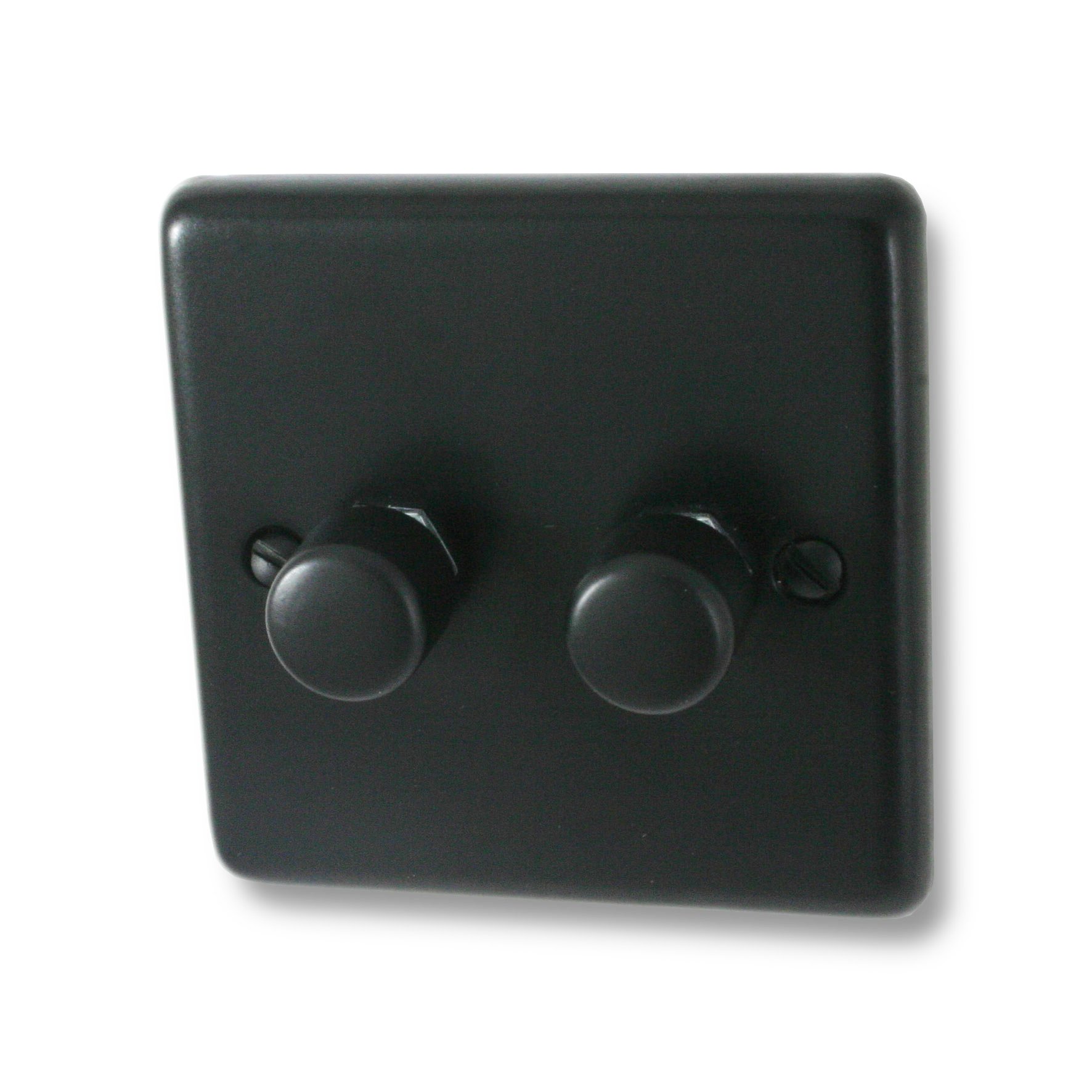 Matt Black LED Dimmer (2 Gang) - CFB512