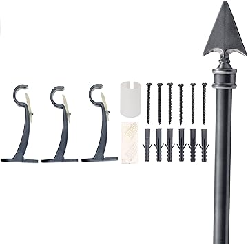 Amazon Com Deco Window 3 4 Inch Adjustable Grey Curtain Rod For