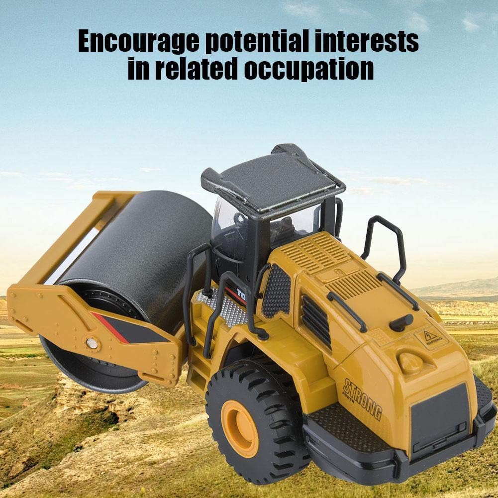 Road Roller Model, Alloy Road Roller Model Engineering Construction Car Vehicle Toy, As Shown in the Picture, One size fits all - Image 5