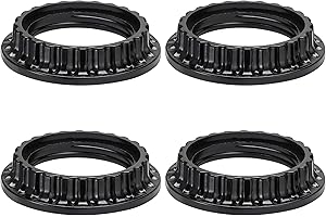 JUTOROSY 4PCS Lamp Shade Ring, E26 Light Socket Collar Ring, Black Threaded 1-3/8 Inches (34mm) Medium Base Lamp Shade Adapter Ring, Lamp Parts Replacement for Light Fixtures, Hanging Light