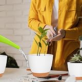 CSYY 7 Pack Self Watering Plant Pots Indoor Outdoor 20.3-12.7cm White view 8