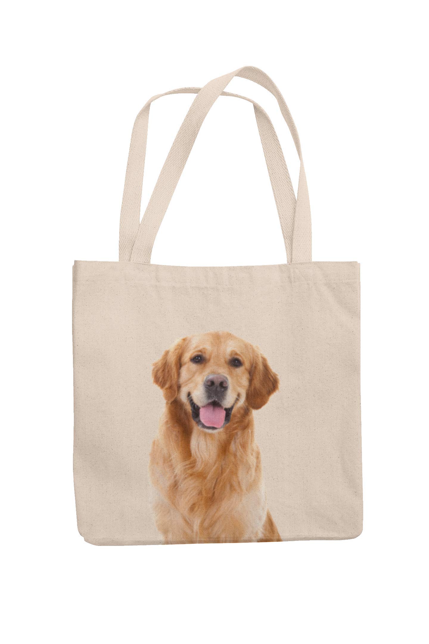Reusable Tote Bag with Golden Retriever Printed, Everyday, Shopping Tote Bag, Eco-friendly Printed Stylish Long Handled Tote Shoulder Bag, Perfect Dog Lover Gifts (40 x 38 x 1.5) cm