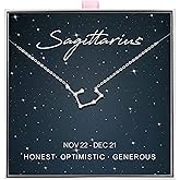 ALoveSoul 925 Sterling Silver Constellation Horoscope Zodiac Necklace, Birthday Gifts for Women