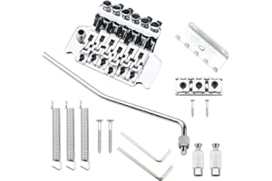 SWHMC Chrome Electric Guitar Tremolo Bridge with Bar Double Strat Locking for Floyd Rose Type