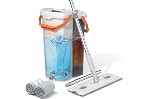 YASHE Mop and Bucket Set with Detachable Space-Saving Bucket, Mop for Floor Cleaning with Wringer, Wall Mop with 360° Rotatin