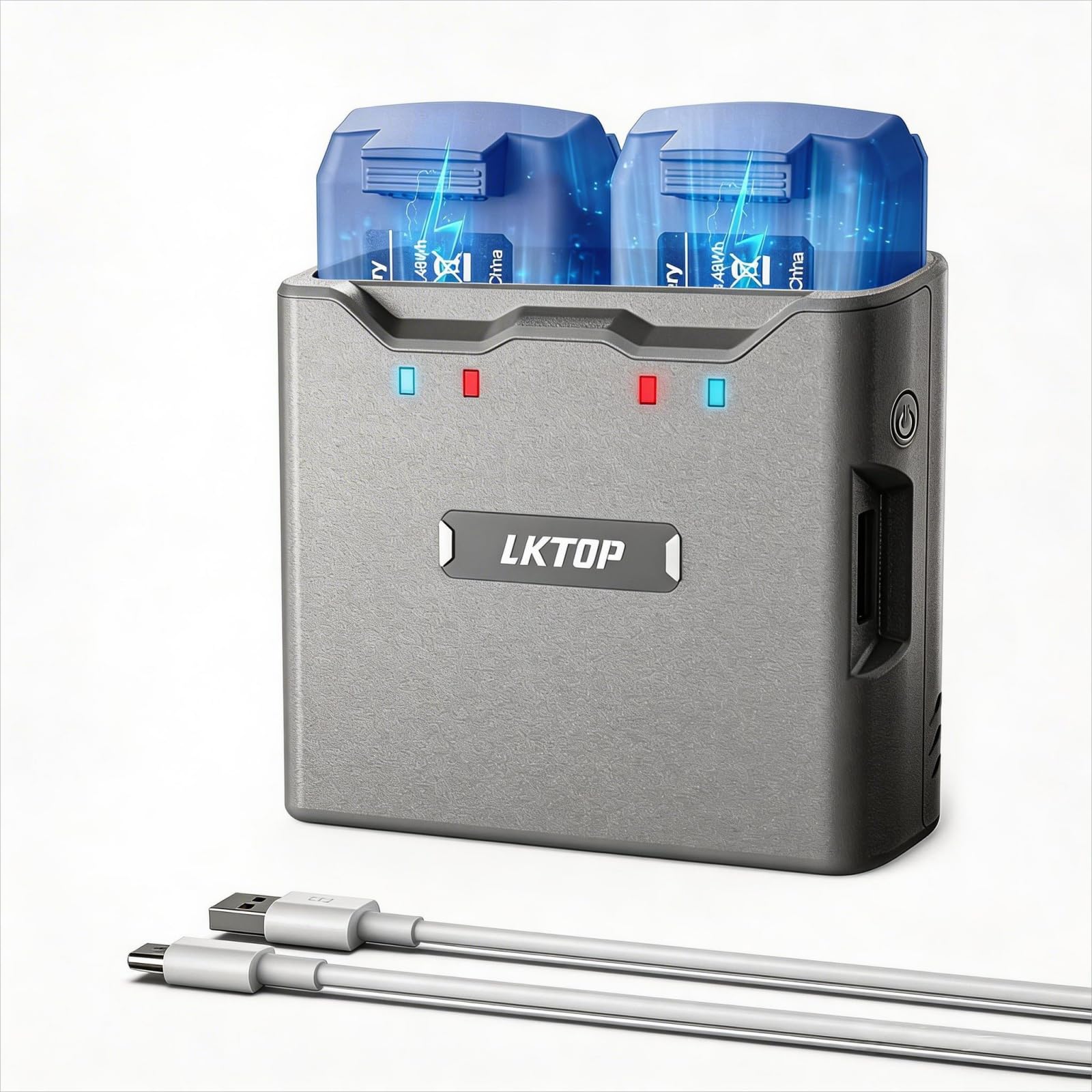 LKTOP Mini 4K/2/SE Battery Charging Hub for DJI, Fast Charger for DJI Mini4K/2 Series Drone Accessories, USB-C Power Adapter, LED Indicators, Charging Discharging Mode, Simultaneous Charge 2 Batteries