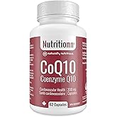 CoQ10 by Nutritionn - Helps Support Cardiovascular Health - 200 mg Capsules - Premium Coenzyme Q10 (Ubiquinone) Supplement