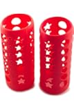 Silicone Glass Baby Bottle Cover by HNR - 2 PACK RED