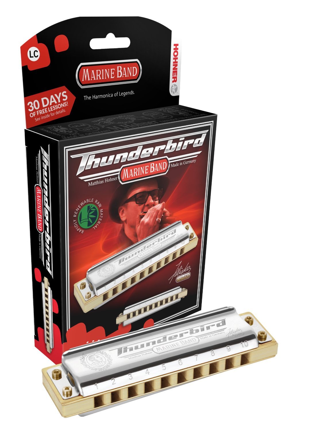 HOHNER M2011BX Thunderbird Harmonica, Key of Low Eb, Stainless steel (M2011BXL-EF)