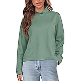 Uincloset Women's Cross Over High Neck Sweatshirts Oversized Long Sleeve Pullover Tops Casual Fall Winter Outfits