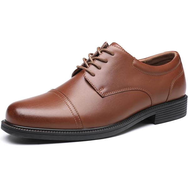Amazon.com | Oxford Shoes Genuine Calfskin Leather Brogue Dress Shoes  Classic Business Formal Shoes Man Handcrafted Mens Men's Casual Dress Shoes(6.5)  Brown | Shoes