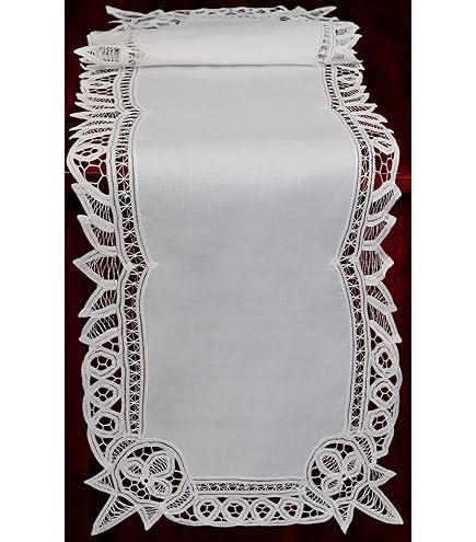 Amazon.com: Creative Linens Battenburg Lace Table Runner Dresser Scarf  16x70 Hand Embroidery 1PC Beige : Home & Kitchen