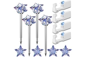 Nunpag 12 Pcs Ear Piercing Kit Disposable Ear Piercing Gun Kit with 4 Pcs 5 Prong Setting Cubic Zirconia Rainbow Star Earrings Stud 316L Stainless Steel Easy to Use Self Ear Piercer Gun Kit Silver