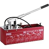Happybuy Test Pump 50 Bar 726 PSI Manual Test Pump 3 Gallon Tank with Double Valve System Hydraulic Test Pump 45ML Flow 1/2 inch Connection Stainless Steel to Pressurize Fluids