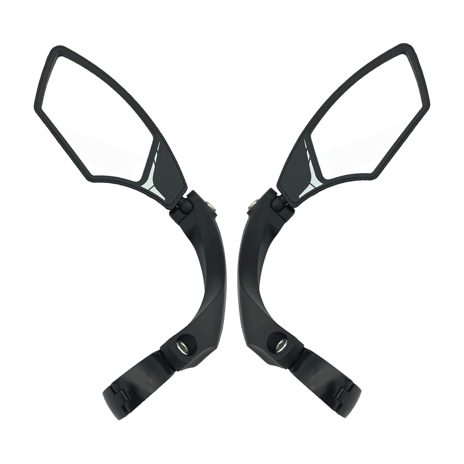 Hafny Handlebar Bike Mirror, HD,BlastResistant, Glass Lens, HFMR095 (One Pair (Silver Lens