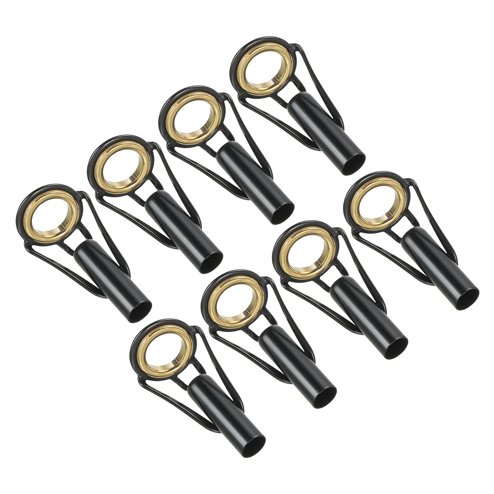 PATIKIL 4.6mm Fishing Rod Tip Repair Kit, 8pcs Stainless Steel Pole Ring Guide Replacement for Saltwater Freshwater Fishing, Golden