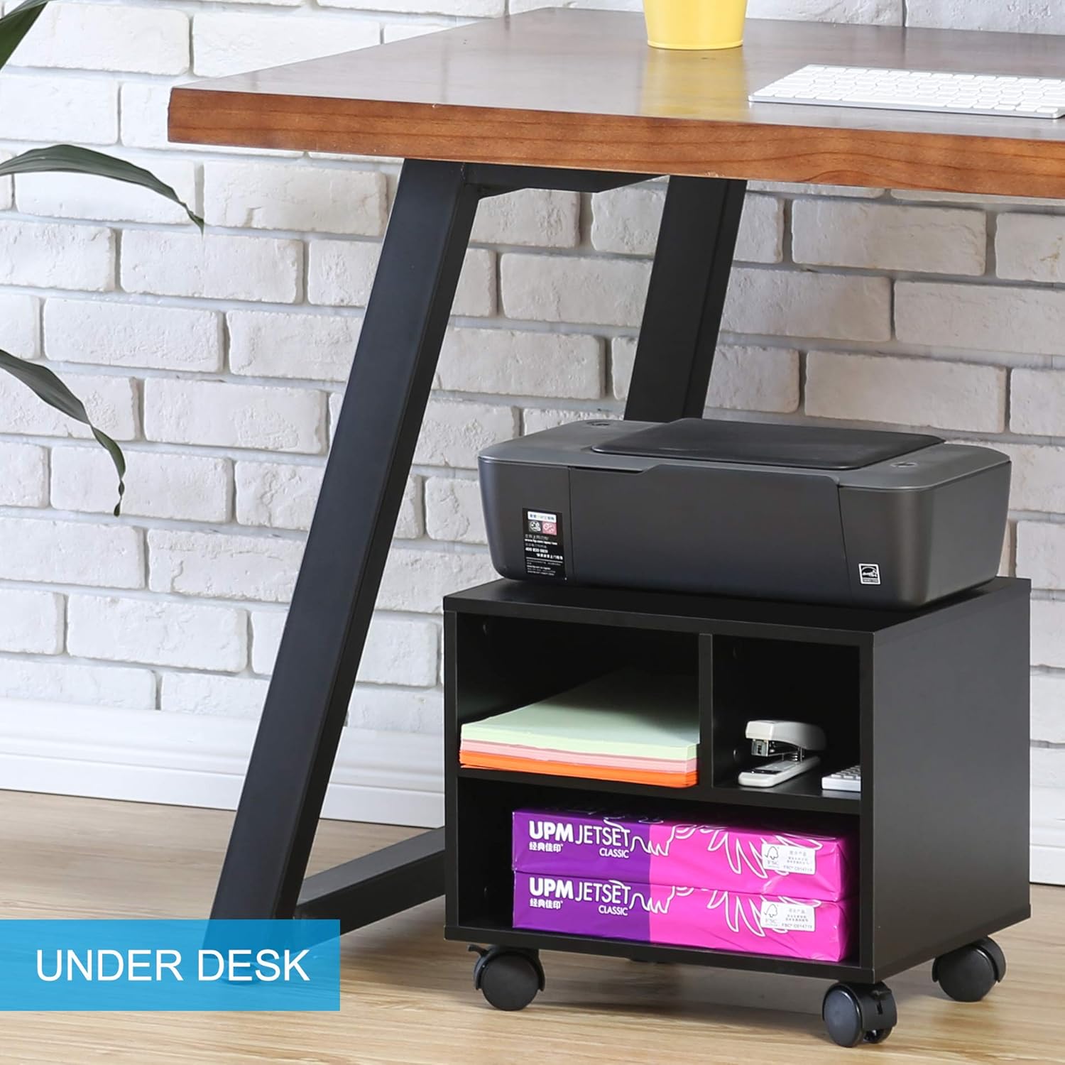 FITUEYES Mobile Under Desk Printer Machine Stand Work Cart with Wheels PS304003WB : Office Products