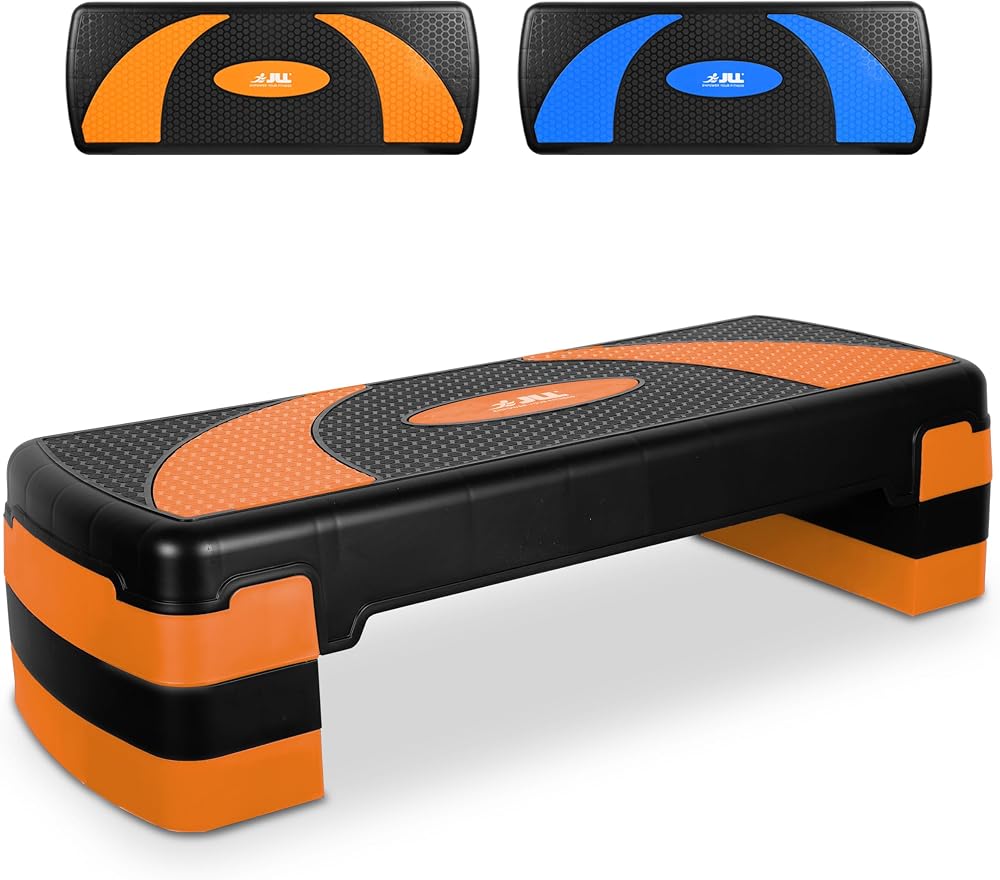 JLL Fitness Large Aerobic Step Platform 81x31x20cm 3 Adjustable Heights