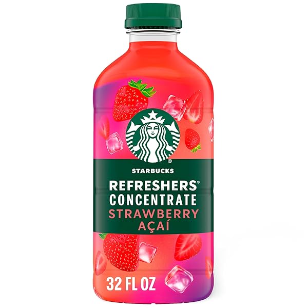 STARBUCKS REFRESHERS CONCENTRATE STRAWBERRY ACAI, REFRESHING DRINK, COLD...