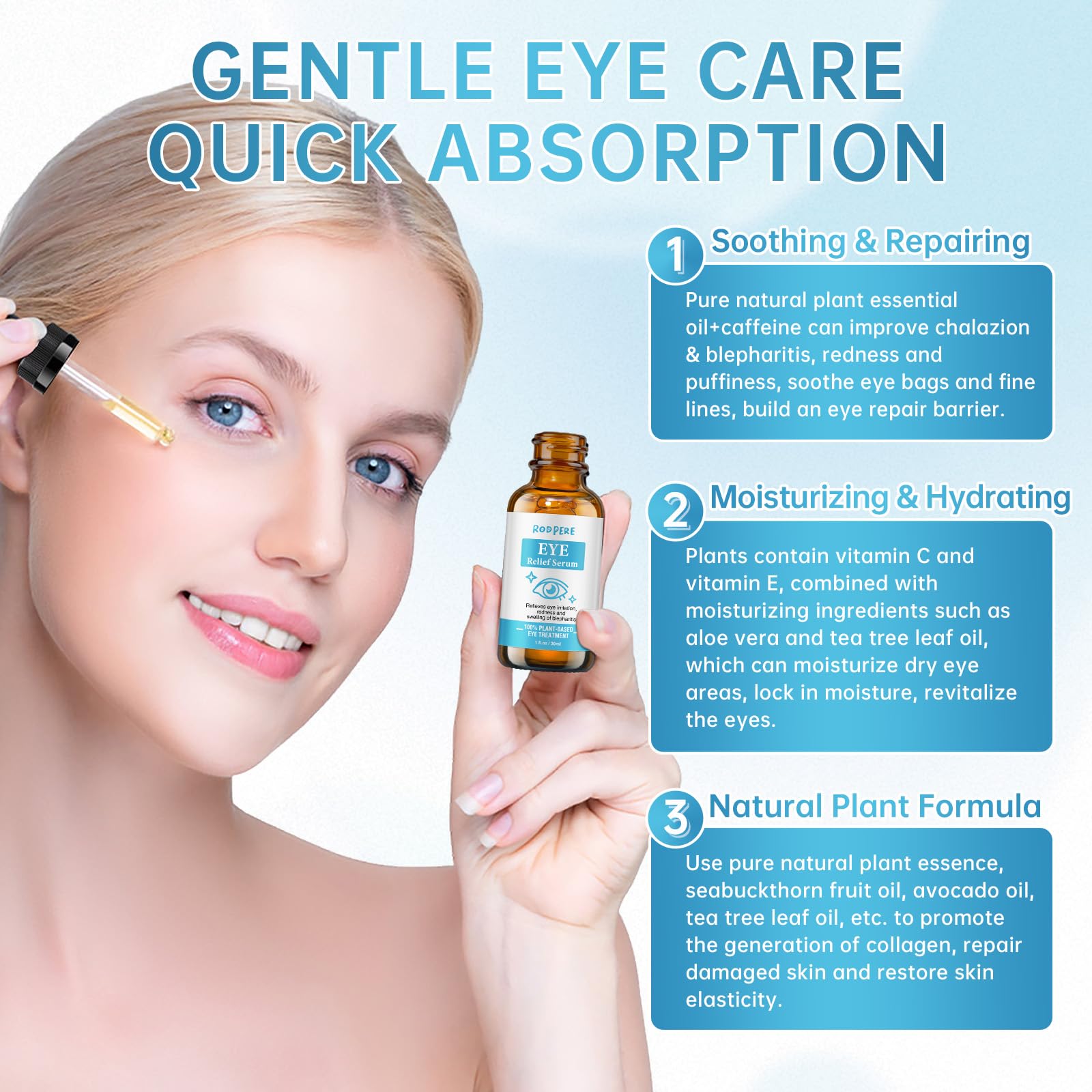 Eye Treatment Serum, Chalazion & Blepharitis Remover With Avocado Oil, Buckthorn Oil For Eyelid, 30ML Tea Tree & Caffeine Eye Serum For Redness, Puffiness, Eye Relief.