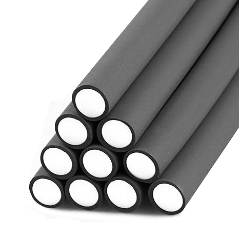 ECENCE 10 Papilotten Set Papilottenwickler Dauerwelle-n Flex-Wickler flexibel Durchmesser Ø 14mm x 240mm Länge Grau 81040407