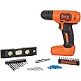 BLACK+DECKER 8V MAX* Cordless Drill + 43 pc. Home Decor Project Kit (BDCD8HDPK)