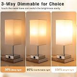 Aooshine Bedside Lamps Set of 2 with USB-C and USB-A Ports, 3-Way Dimmable view 2