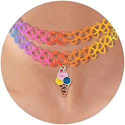 BodyJ4You 2PC Tattoo Choker Necklace - 90s Choker