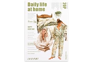 Auguro Scrapbooking Sticker 20 Sheets 120 Pre-Cut PET Daily Life at Home Girls People Stickers Books for journaling Scrapbook Supplies Transparent Stickers for journaling