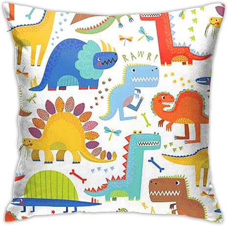 Amazon Co Jp Cartoon Dinosaurs クッションカバー 45 45cm北欧 インテリア 飾り模様 ソファークッションカバー カバー サドルカバー 授乳クッション ビーズクッションカバー おしゃれ 北欧 グレー クッション 正方形 マリメッコaddsad ホーム キッチン