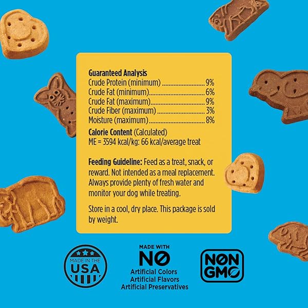 BLUE DOG BAKERY MORE CRUNCH LARGE ASSORTED FLAVORS, DOG BISCUITS, HEALTHY TREATS, ALL NATURAL, BACON, CHICKEN, CHEESE, PEANUT, 43.2 OZ (PACK OF 1)