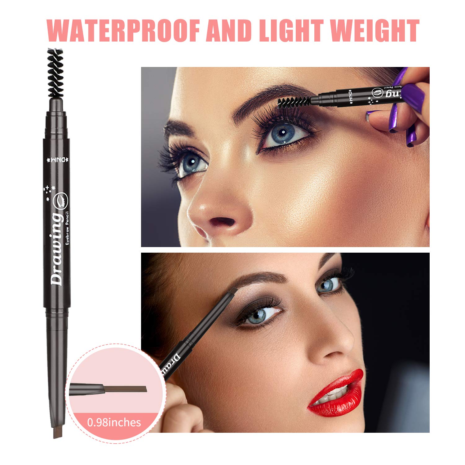 Eyebrow Razor Kit for Women, Grooming Tools with 4 PCS Premium Eyebrow Tweezers, Eyebrow Razor with Comb, Eyebrow Scissors, 10 PCS Eyebrow Stencil Kit (Rose Gold Eyebrow Kit-Dark Brown Eyebrow Pencil): Beauty