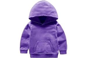CUATINTUO Toddler Hooded Kid Boys Girls Solid Casual Pocket Sweatshirt Pullover Top