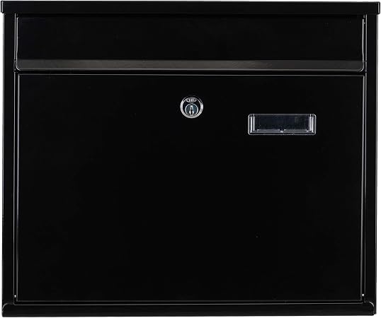 Boîte Aux Lettres Verrouillablerésistant Aux Intempéries 2 Clés Noir 30 X 36 X 10 Cm