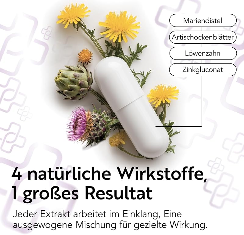 Mariendistel Artischocke Löwenzahn, Leber Komplex PiùLife – 180 Kapseln