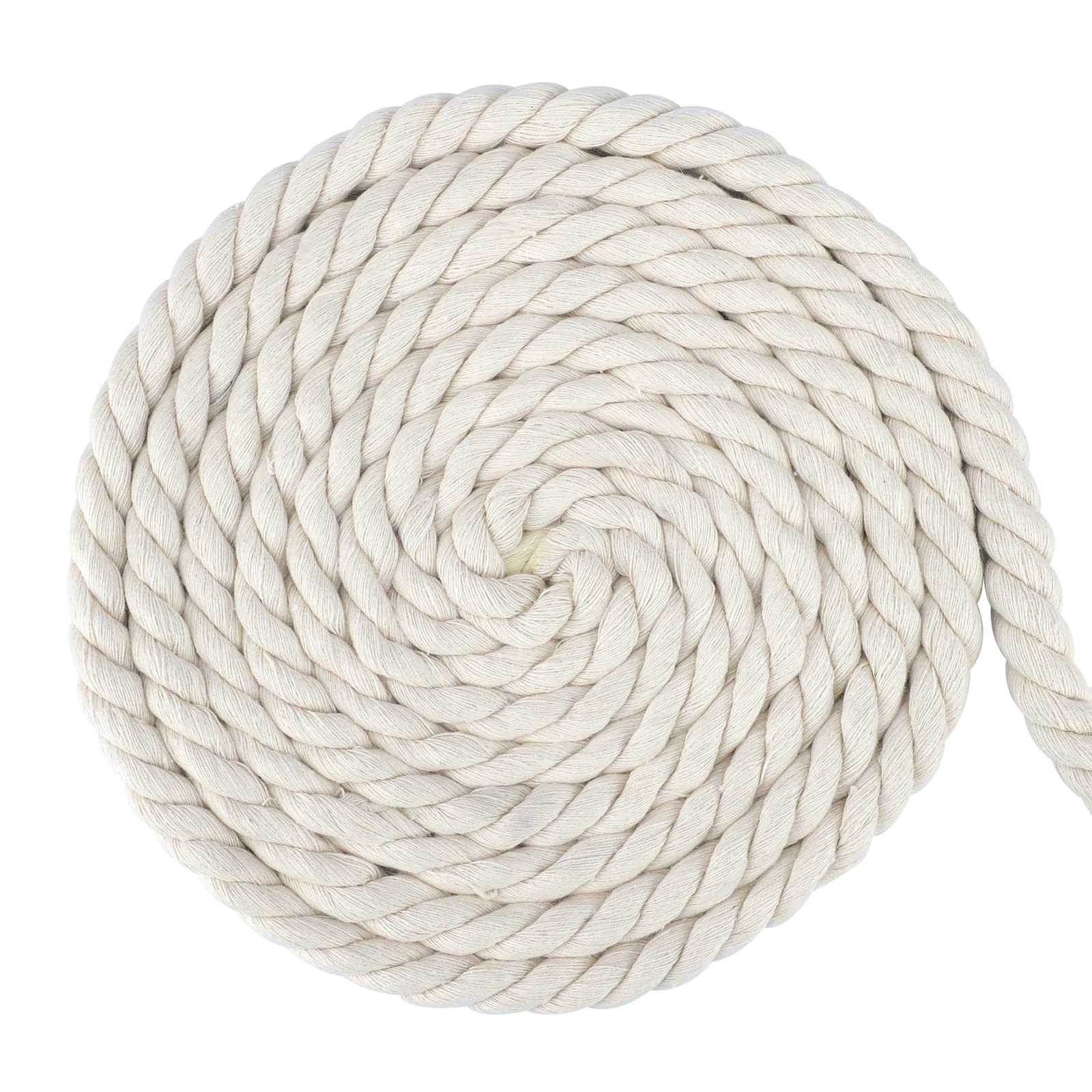 G2PLUS 14MM Beige Macrame Cord - 10M Thick Macrame Cotton Rope - Hanging Knitting Craft Rope for Wall Hanging Plant Hanger Knitting Craft