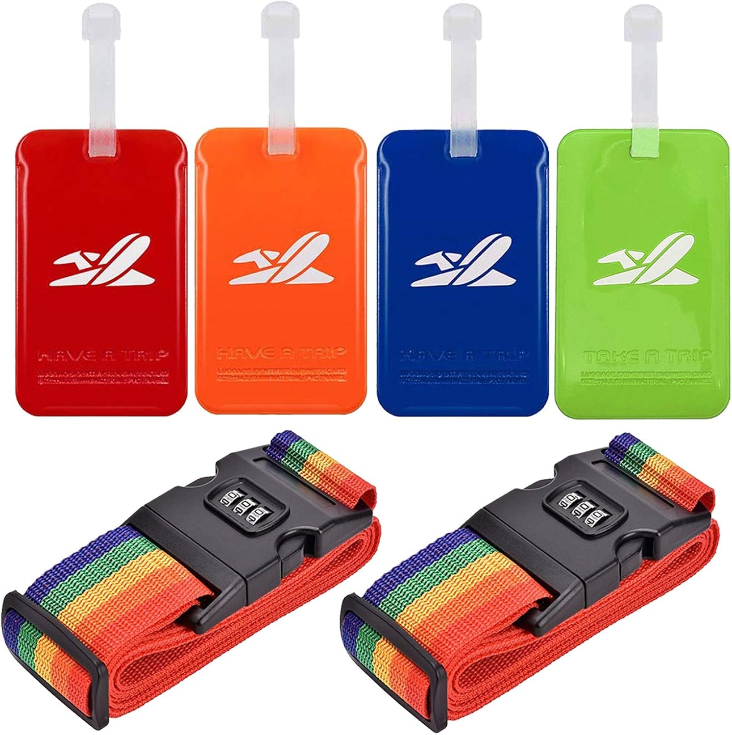 colorful luggage straps