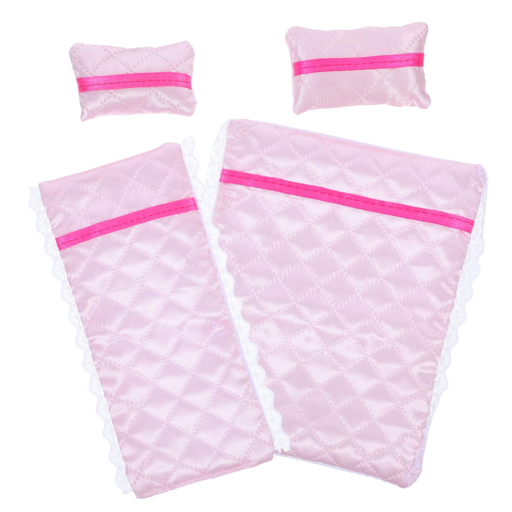 CVUTOVO Doll Bunk Bed Set with Double Layer Bed Sheets and Mini Pillow Props for Dollhouse Bedroom Accessories Soft and Easy to Clean Enhances Role Play and Dollhouse Decor