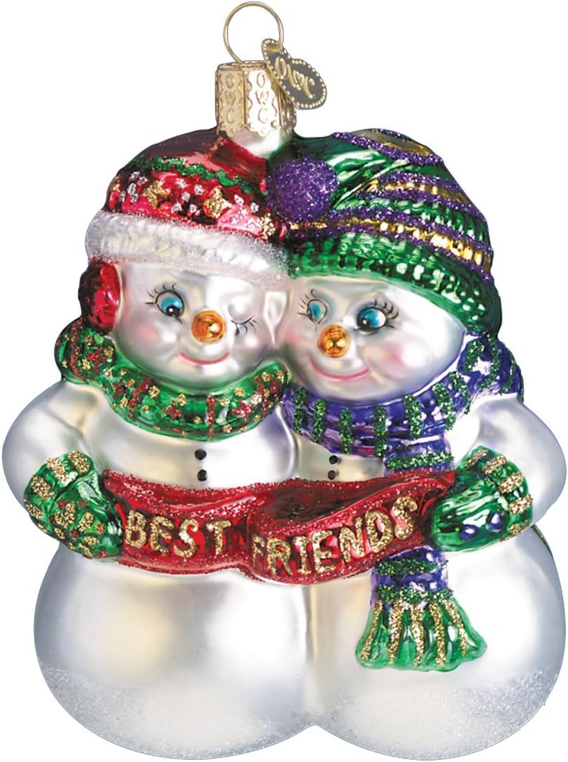Ornaments - Old World Christmas Ornaments Best Friends Snowman Glass Blown Ornaments for Christmas Tree