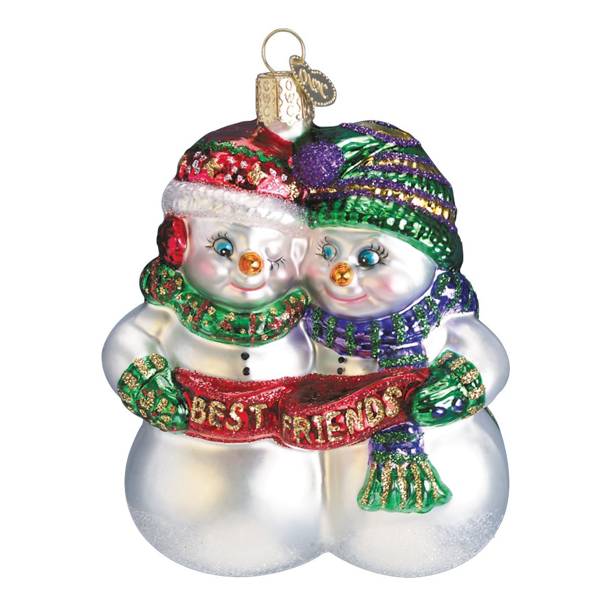 Old World Christmas Ornaments Best Friends Snowman Glass Blown Ornaments for Christmas Tree — image 1